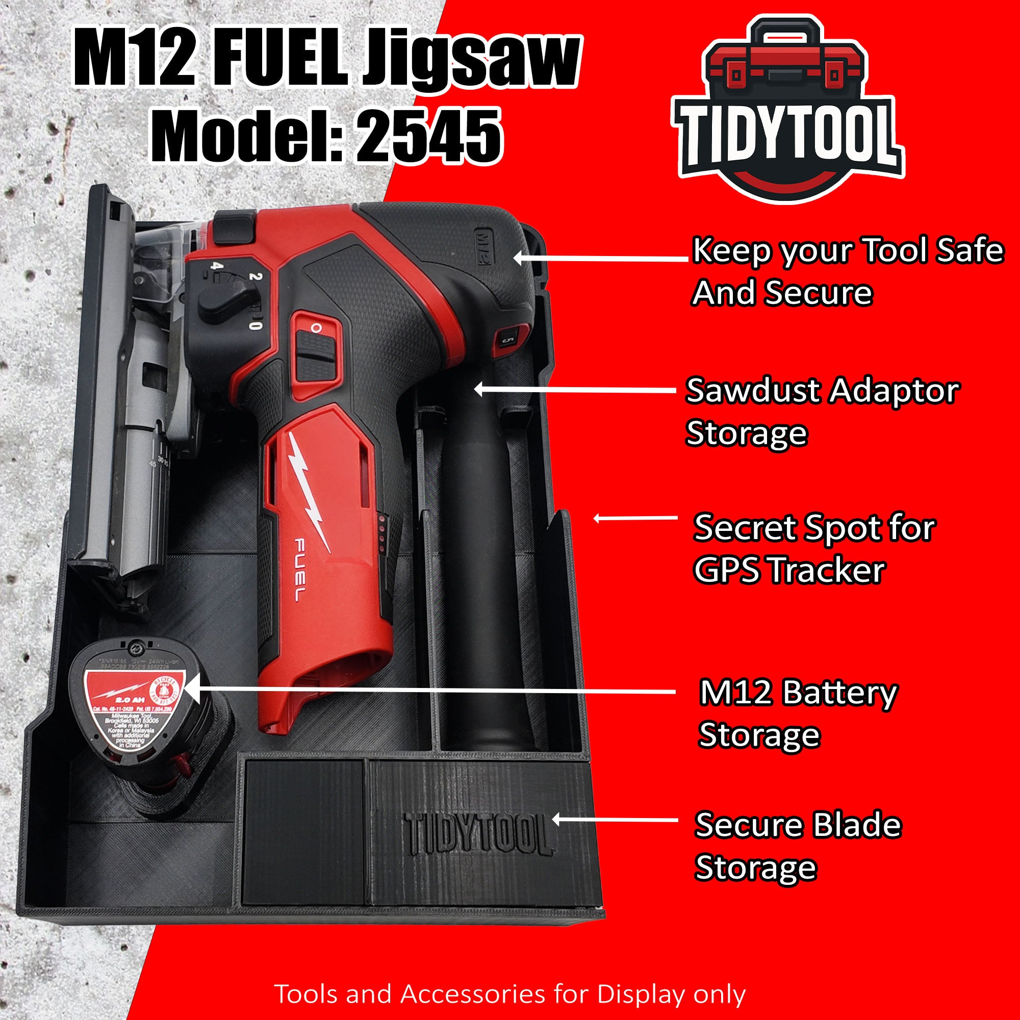 M12 Fuel Jigsaw Organizer for Milwaukee Compact Packout