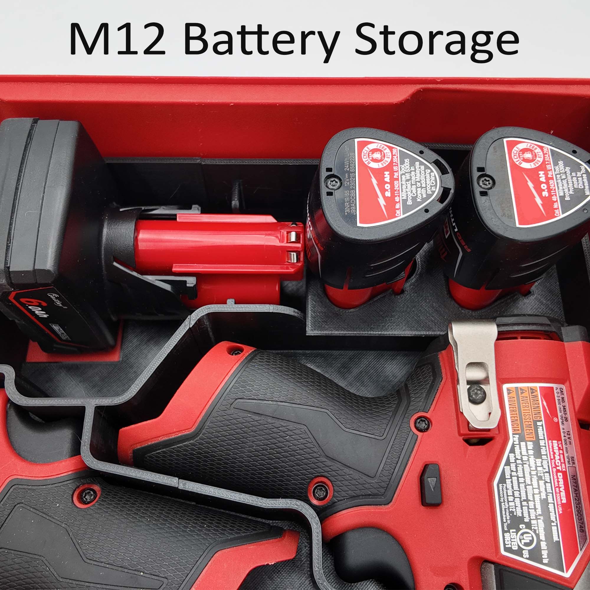 M12 Fuel Drill Driver Organizer For Milwaukee Compact Packout