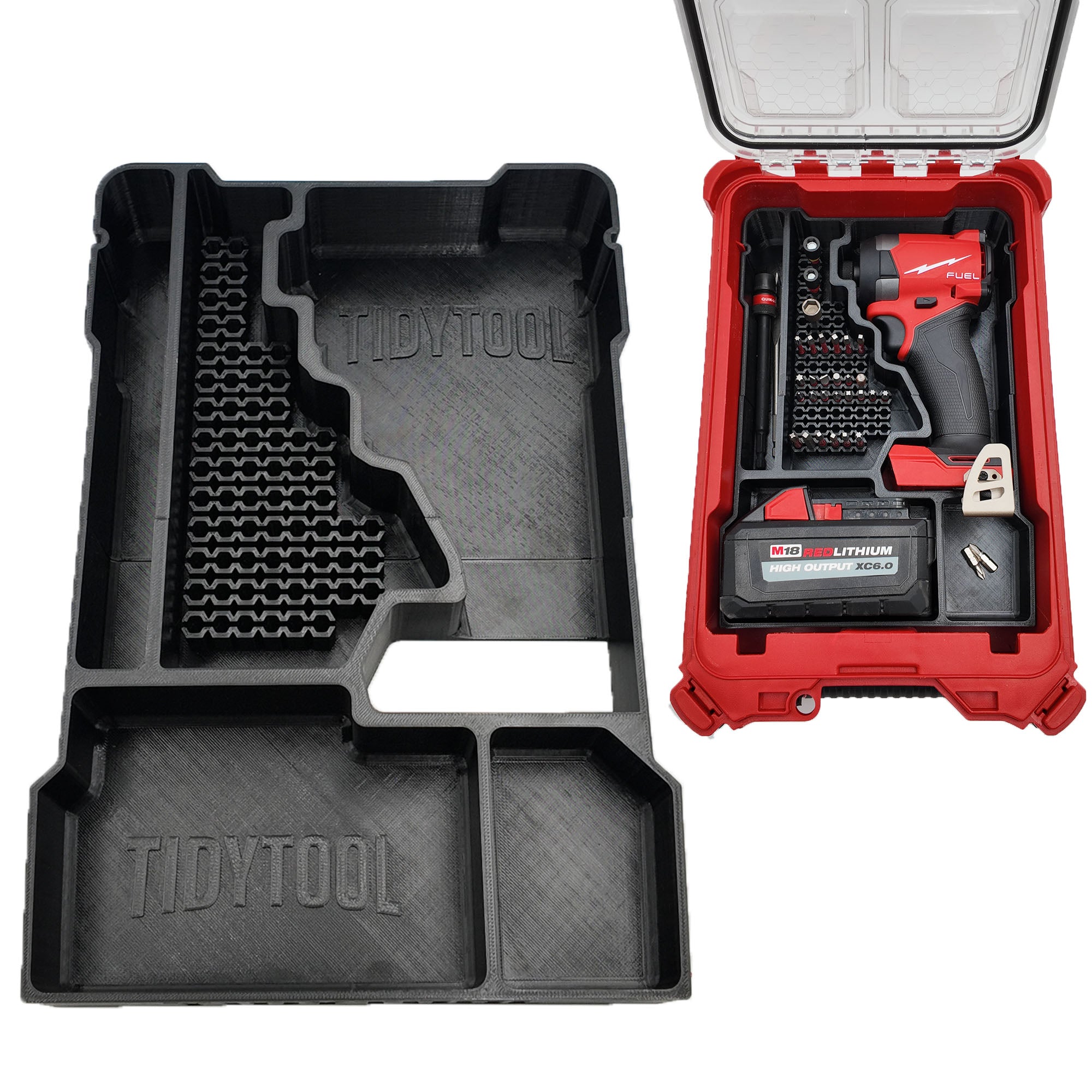 M18 Fuel 1 4   Hex Impact Driver Organizer for Milwaukee Compact Packout