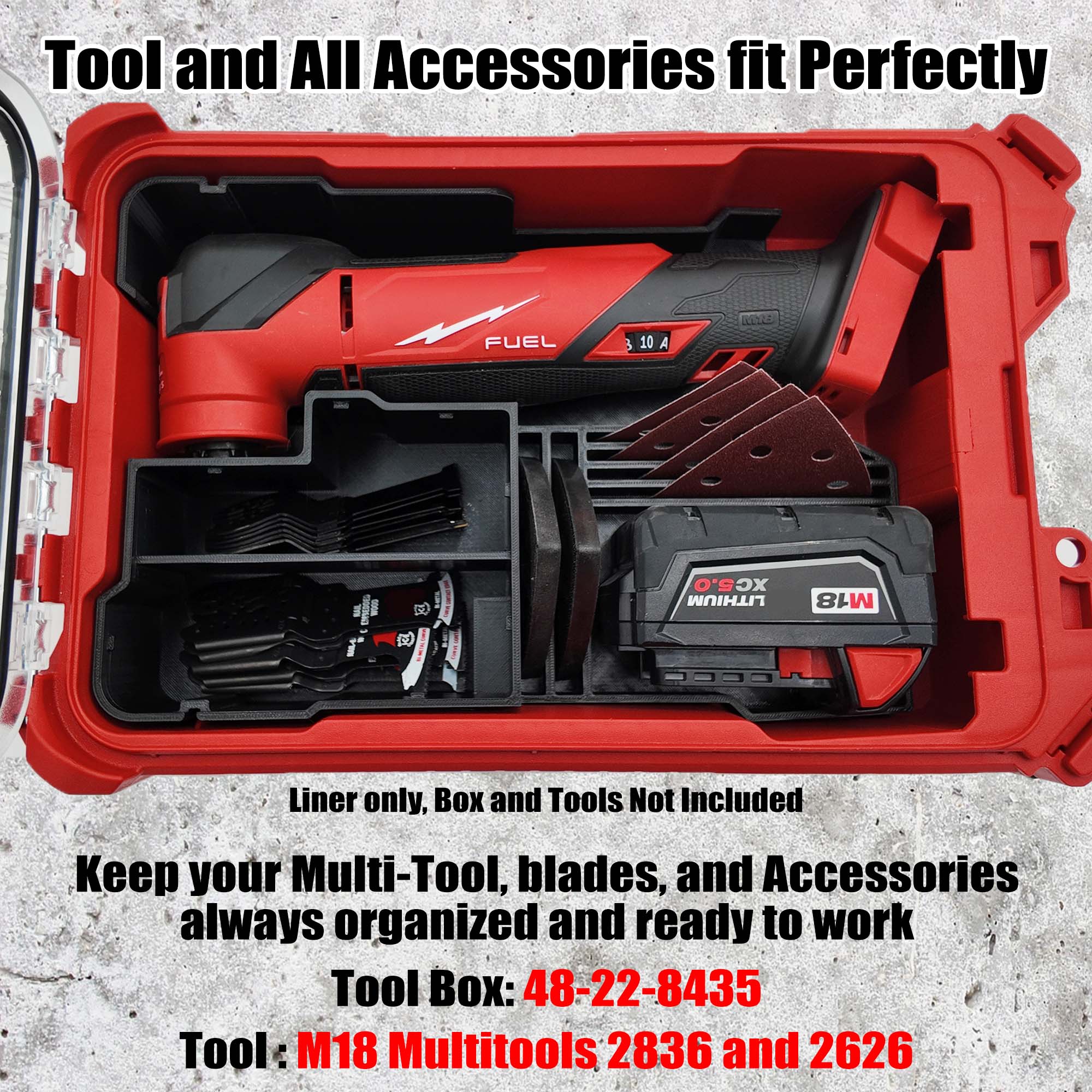 M18 Multitool Organizer for Milwaukee Compact Packout