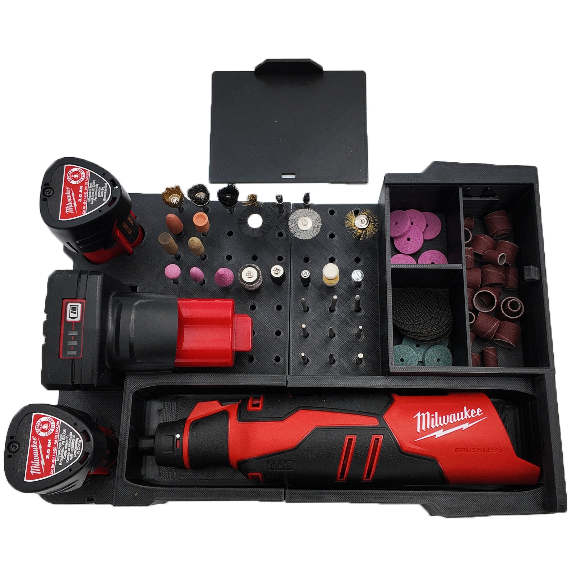 M12 Rotary Tool Organizer for Milwaukee Compact Packout