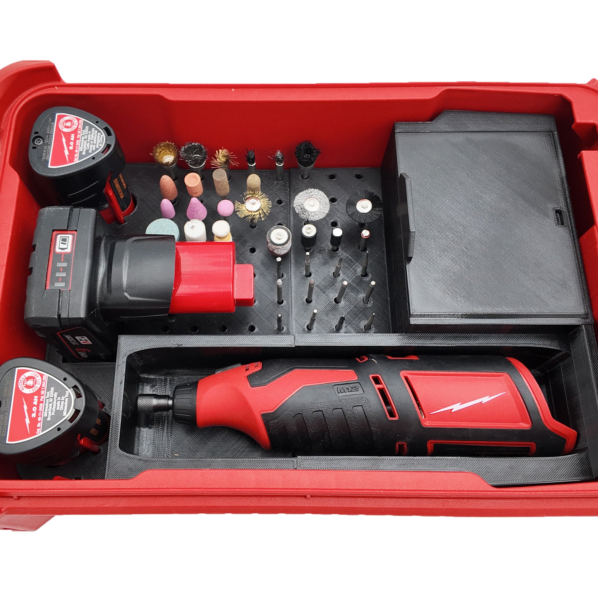 M12 Rotary Tool Organizer for Milwaukee Compact Packout